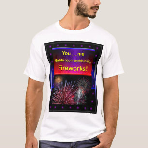 T-shirts Fogos-de-artifício Flirty engraçados, 4ns de jul