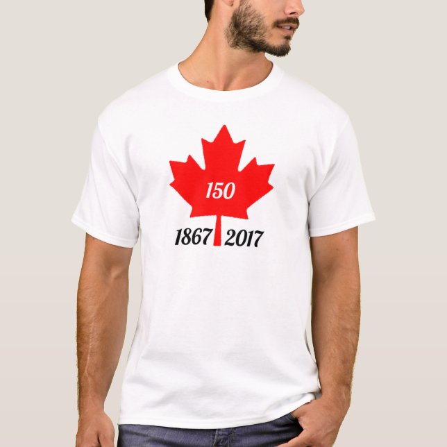 T-shirts Folha de bordo de Canadá 150 em 2017 (Frente)