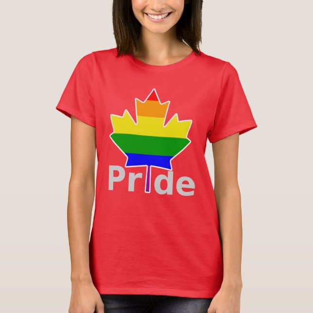 T-shirts Folha de Orgulho gay do Arco-Íris do Canadá (Frente)