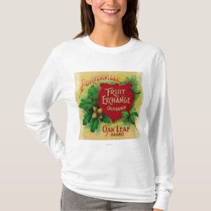 T-shirts Folha LabelPorterville alaranjado do carvalho, CA