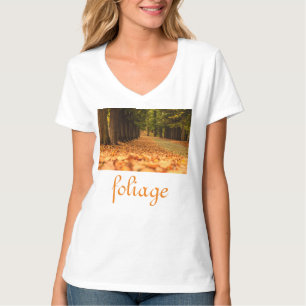 T-shirts folhagem em bella + canvas jersey decote em v femi
