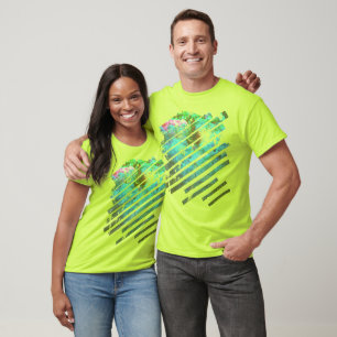 T-shirts Folhas de Outono Coloridas de Azul