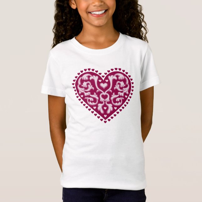 T-shirts Folk Art Heart (Frente)