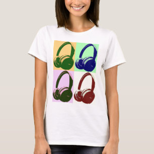 T-shirts Fones de ouvido de Pop de quatro cores