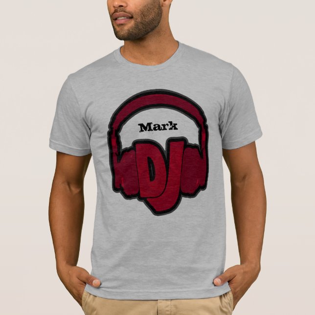 T-shirts fones de ouvido DJ personalizados da moda (Frente)