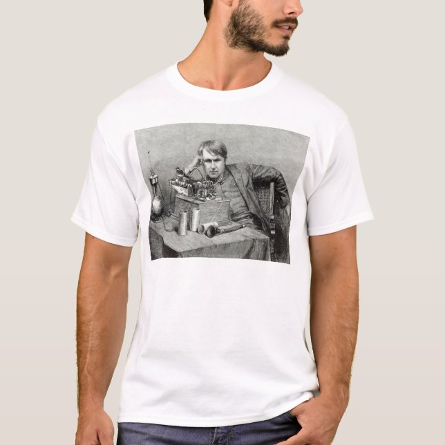 T-shirts Fonógrafo novo de Mr.Edison (Frente)