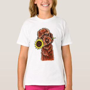 T-shirts Fora-Trela ensolarada Art™ de Labradoodle do
