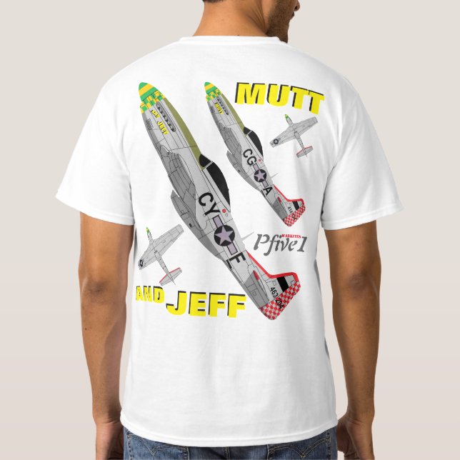 T-shirts Força Scouting de Pfive1 P-51 "vira-lata e Jeff" ó (Verso)