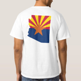 T-shirts Forma de Mapa de Cores do Sinalizador de arizona