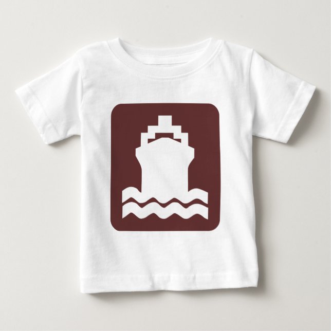 T-shirts Forma do navio - Castanho Escuro (Frente)