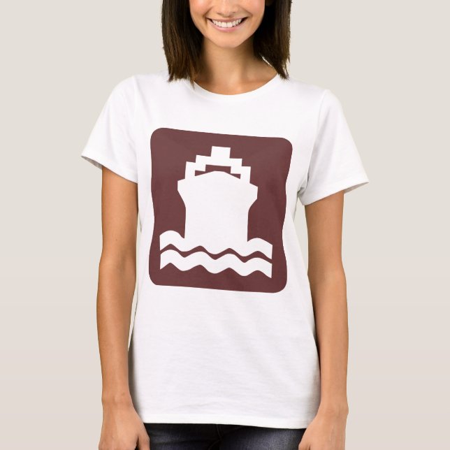 T-shirts Forma do navio - Castanho Escuro (Frente)