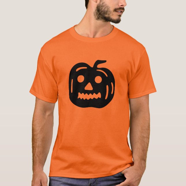 T-shirts Forma Pumpkin Black Jack-O-Lanterna (Frente)