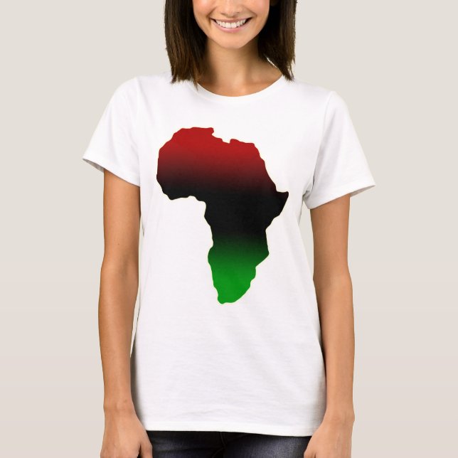 T-shirts Forma vermelha, preta e verde de África (Frente)