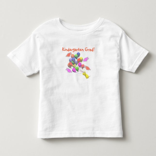 T-shirts Formatura na Pré-Escola com Frango e Balões (Frente)