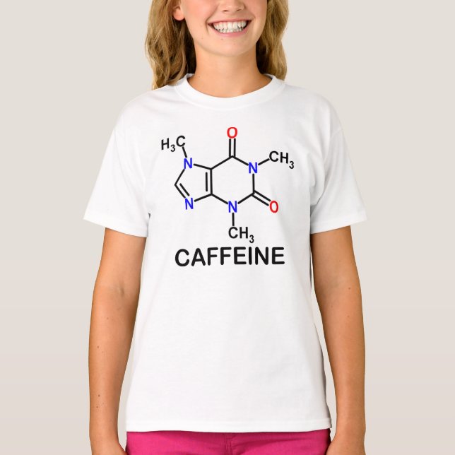 T-SHIRTS FÓRMULA MOLECULAR DE CAFEÍNA (Frente)