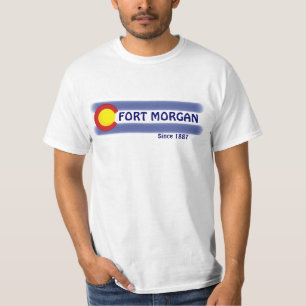T-shirts Fort Morgan Colorado, bandeira local, valor tee