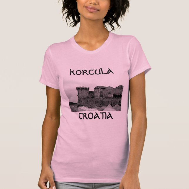 T-shirts Fortaleza do beira-mar em Korcula (Frente)