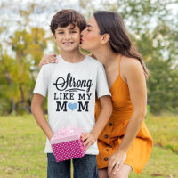Forte Como Minha Mãe Citação Infantil Coração Azul