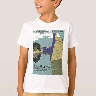 T-shirts Forte Marion Florida do poster das viagens vintage