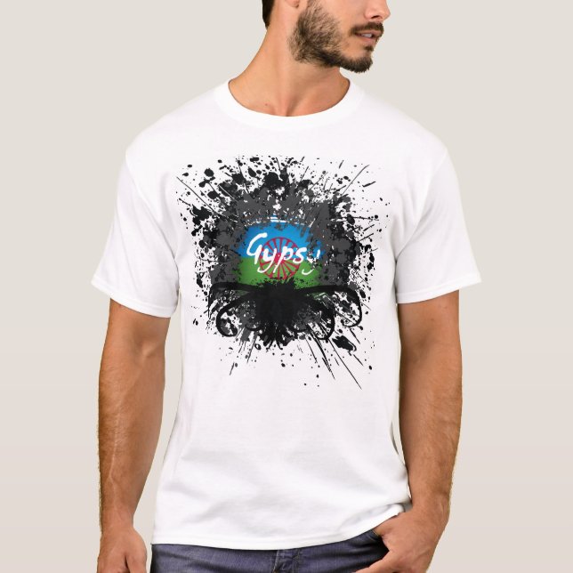 T-shirts Foto aciganada do Splatter - personalizada (Frente)