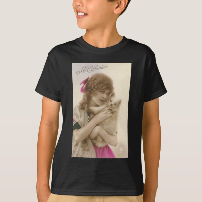 T-shirts Foto antiga vitoriana e cão (Frente)