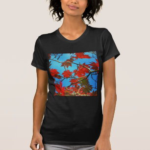 T-shirts Foto ao quadrado - Folhas Vermelhas do outono