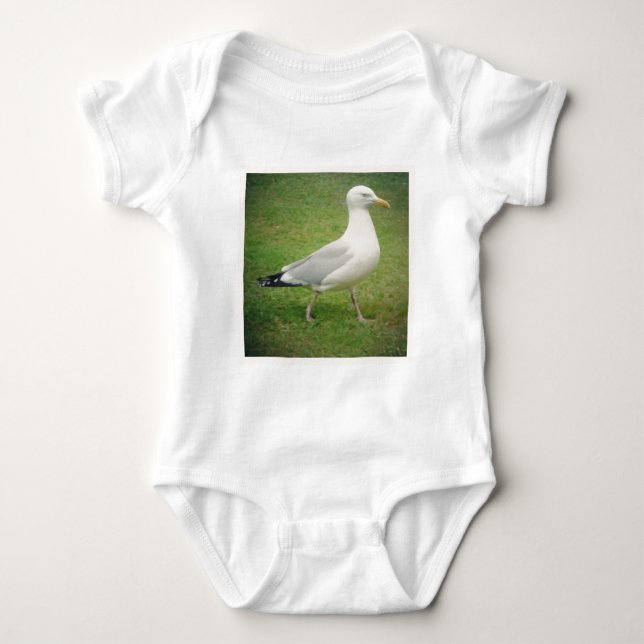 T-shirts Foto ao quadrado - Seagull caminhando (Frente)
