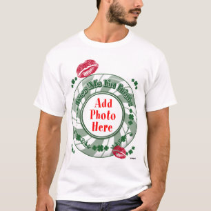 T-shirts FOTO Beije-me, sou o Beijo Círculo em Greve Verde