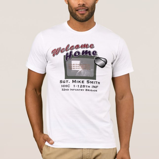 T-shirts Foto feita sob encomenda militar Home bem-vinda (Frente)