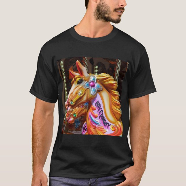 T-shirts Foto Quadrada - Cavalos de Feliz-volta (Frente)