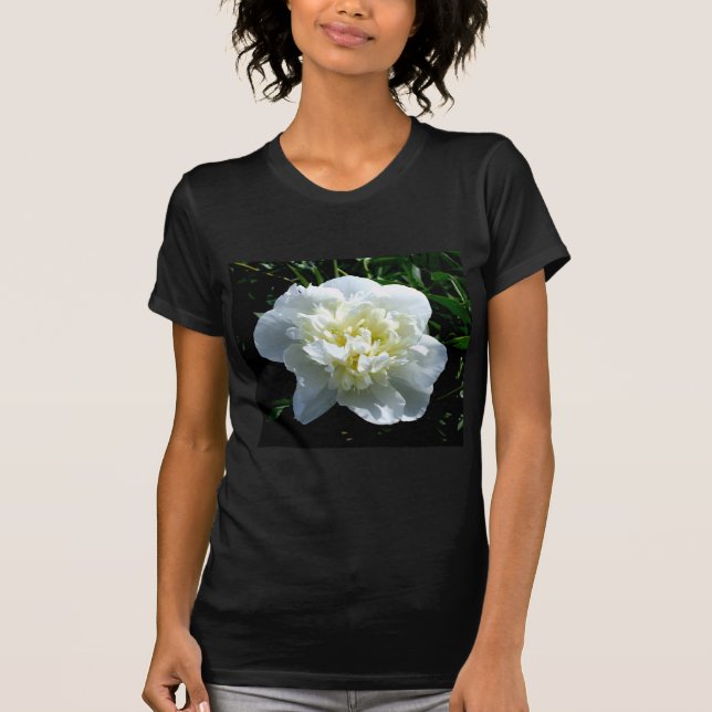 T-shirts Fotografia floral branca de pénia branca Elegante (Frente)