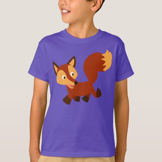 T-shirts Fox Fox Infantil Feliz Caricatura (Frente)