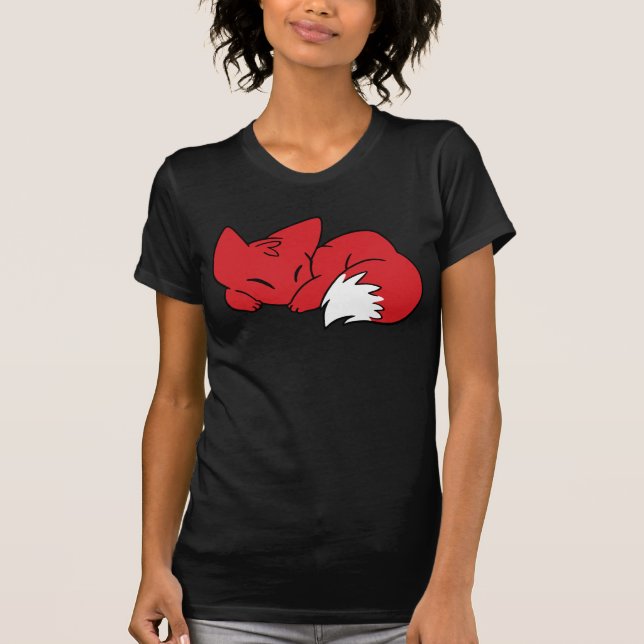 T-shirts Fox ondulado do sono (Frente)