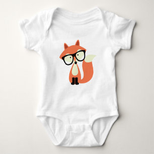 T-shirts Fox vermelho do hipster bonito