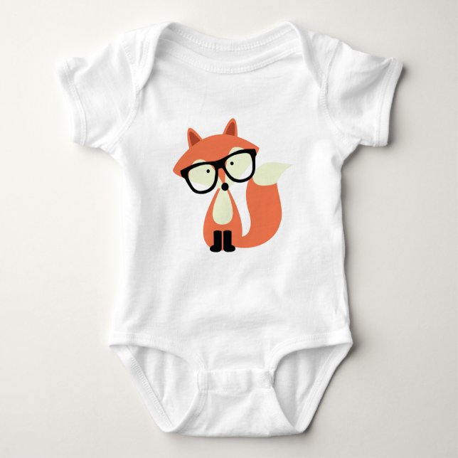 T-shirts Fox vermelho do hipster bonito (Frente)
