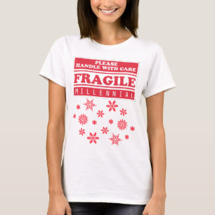 T-shirts Frágil Milênio, Manipula Com Flocos De Neve Cuidad