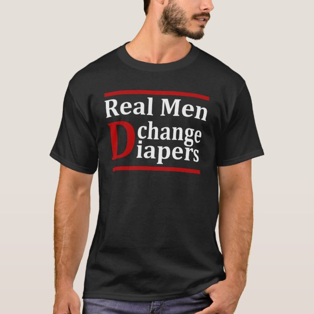 T-SHIRTS FRALDAS REAIS DE MUDANÇA DE HOMENS (Frente)