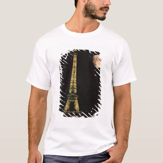 T-shirts França, Paris. Torre Eiffel à noite com (Frente)
