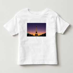 T-shirts França, Paris, Torre Eiffel ao pôr do sol.