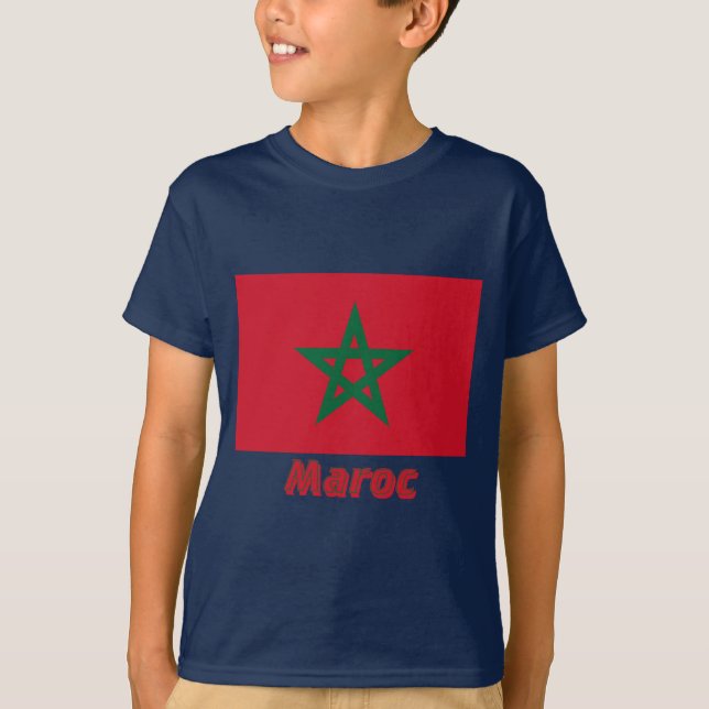 T-shirts Français de Drapeau Maroc avec le nom en (Frente)