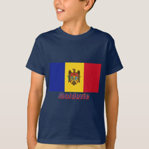 T-shirts Français de Drapeau Moldavie avec le nom en