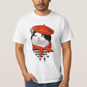 T-shirts francês do gato