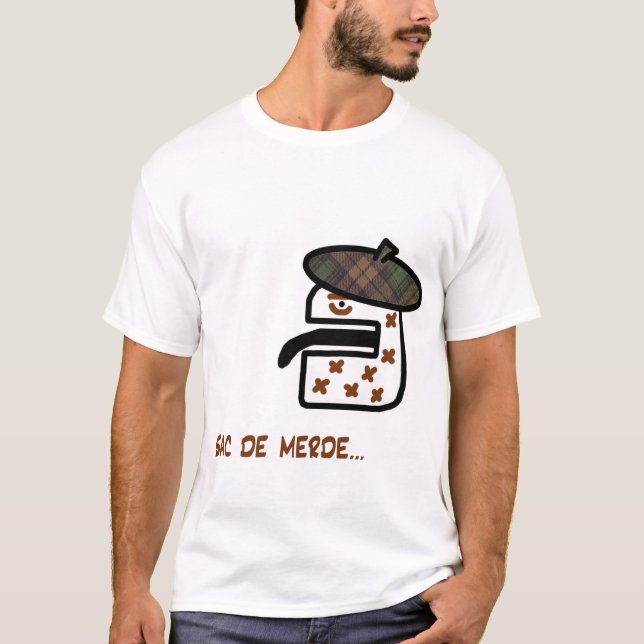 T-shirts francês, saco de merde (Frente)