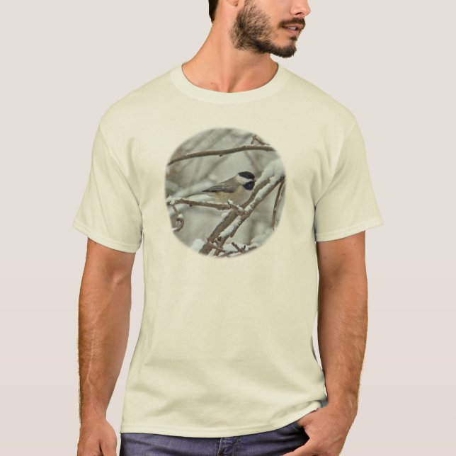 T-shirts Frango de Capa Negra em Tempestade de Neve (Frente)