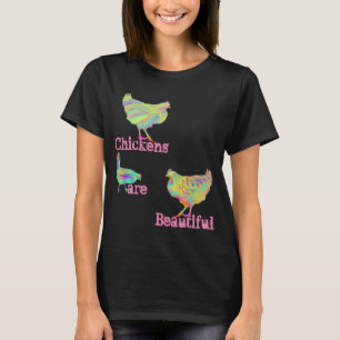 T-shirts Frangos são Animais de Arte Bonitos Coloridos Fofo
