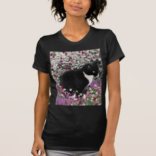 T-shirts Freckles nas flores II - gato do smoking
