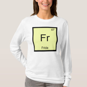 T-shirts Frida Nome Química Elemento Tabela Periódica
