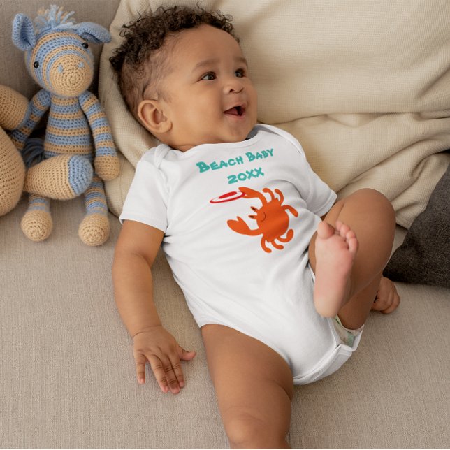 T-shirts Frisbee Crab Beach Baby Personalizado (Criador carregado)