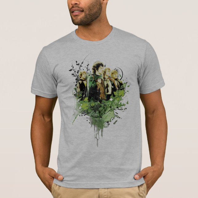 T-shirts FRODO™ com colagem vetorial de Hobbits (Frente)