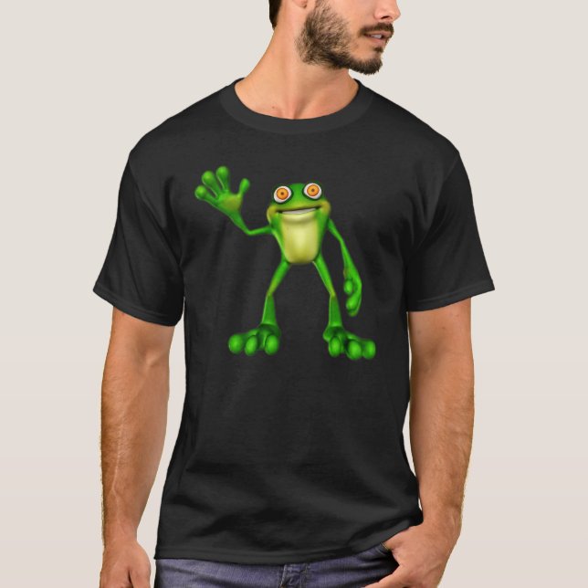 T-shirts Froggie, o Sapo de Ondas de Cartoon (Frente)
